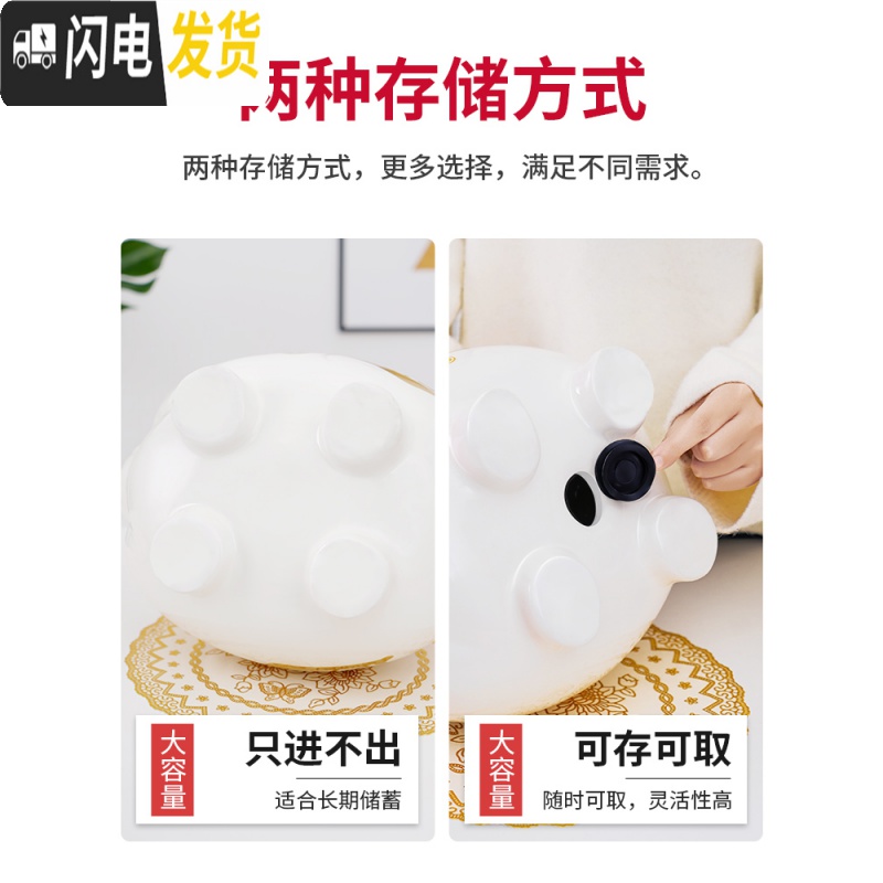 三维工匠存钱储蓄罐不可取儿童大人家用只进不出小金猪大容量网红女生可爱 迷你款只进不出[全新外观收藏加购破损包赔]高清大图