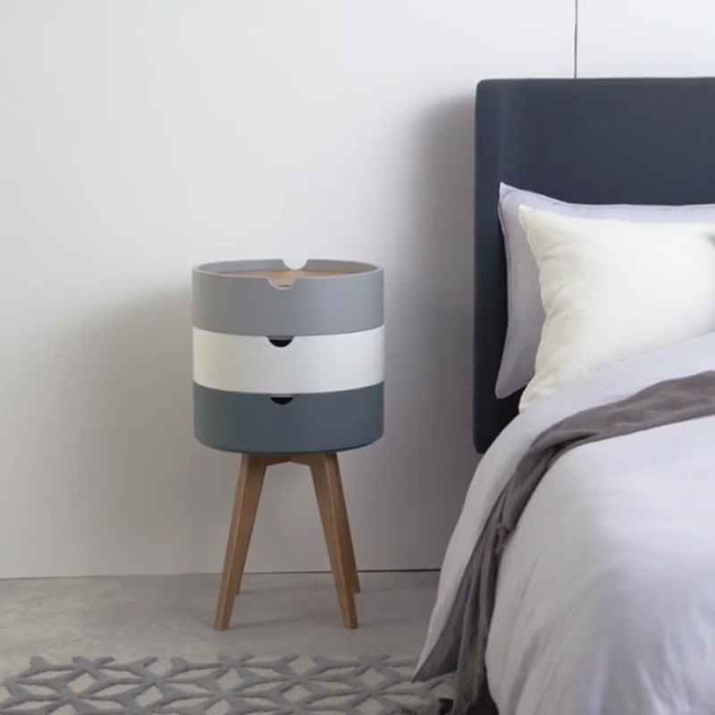 家柏饰(CORATED) 北欧简约创意床头柜小书柜现代简约简易床头柜床头收纳柜 蓝三色3个