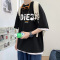 新款夏季大码短袖男女情侣潮牌纯棉T恤 男2022学生半袖百搭宽松五分袖体恤衣服gurunvani