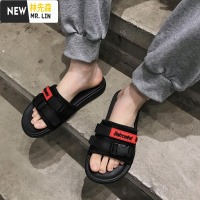 林先森潮牌拖鞋男夏时尚外穿韩版潮流个性室外沙滩鞋凉拖男士防滑一字拖拖鞋