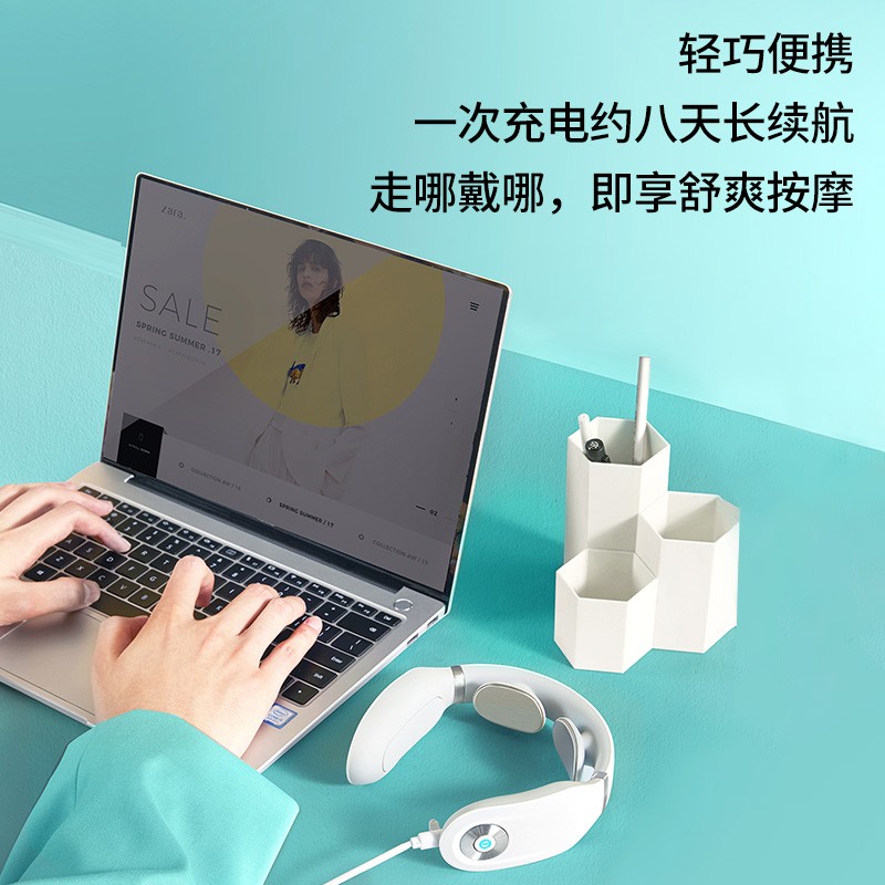 skg颈椎按摩器按摩仪颈椎经络电脉冲护颈仪恒温热敷4098蓝牙款高清大图