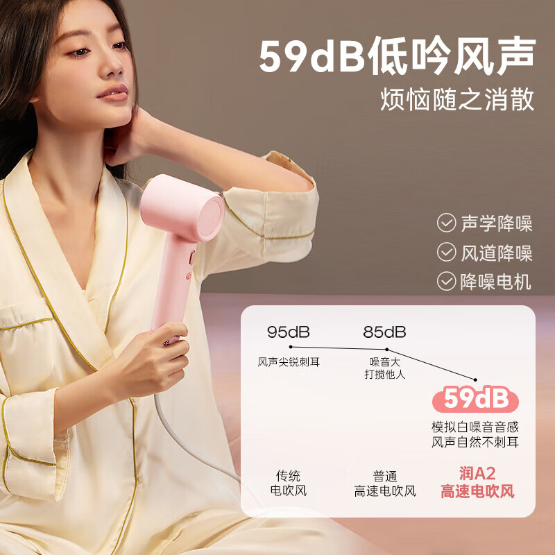 小熊吹风机 电吹风家用 吹风筒大功率高速风力速干 家用亿级负离子磁吸风嘴 恒温护发风筒机天蓝色]DCF-D16H1高清大图