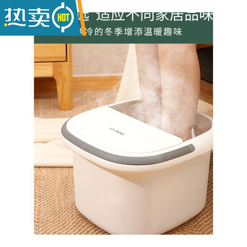 JING PING轻奢泡脚桶保温洗脚盆家用加厚过小腿足浴桶塑料养生器小泡脚盆高清大图