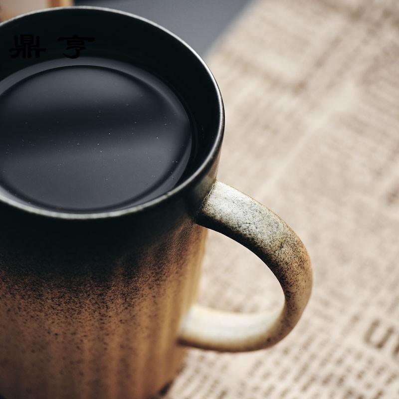 鼎亨景德镇手工复古茶杯陶瓷水杯 创意磨砂日式马克杯咖啡杯