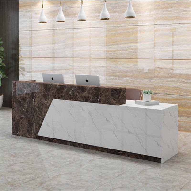 烤漆前台接待台吧台收银台简约现代大气创意吧台桌转角收银台迎宾