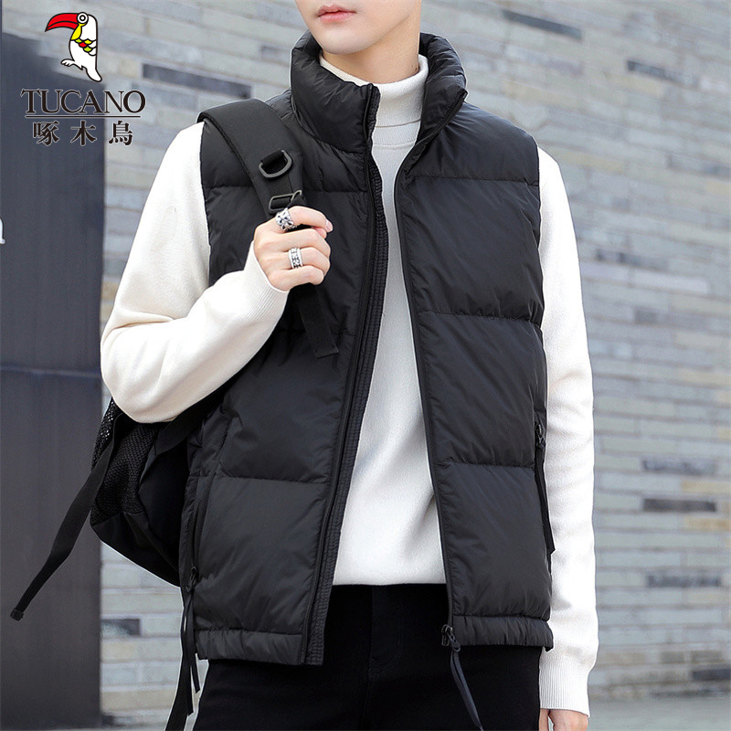 啄木鸟羽绒服马甲男士2024年冬季新款灰鸭绒坎肩保暖背心外套男甲高清大图