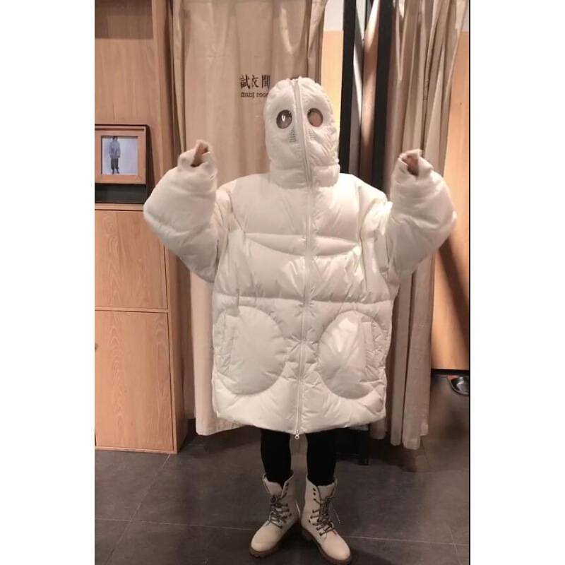 迪鲁奥（DILUAO)抖音网红同款【品质保障】棉衣2019新款白色外星人棉服冬季外套男女学生棉袄网红面包服 白色_335 默认颜色 XL
