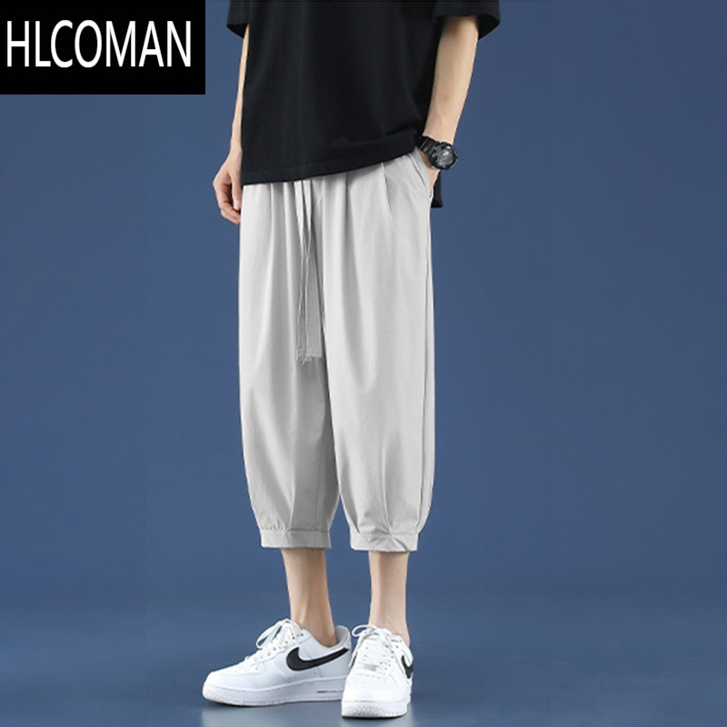 an七分裤男款夏季宽松薄款凉感速干裤子潮牌冰丝运动马裤休闲短裤男