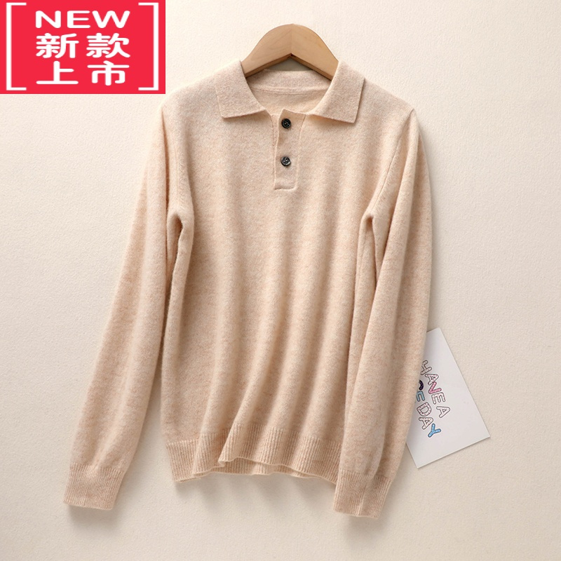 可莉允秋冬新款儿童POLO领纯衫女童套头套头毛衣男童洋气针织衫
