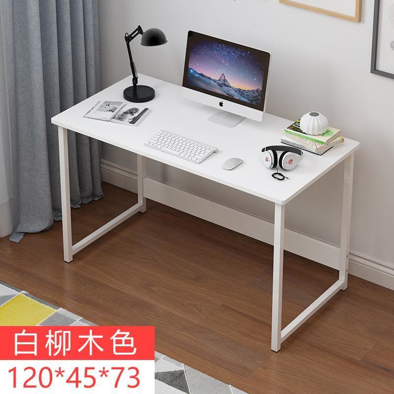 电脑桌台式桌子简约宜家经济型卧室学生家用省空间办公桌简易书桌 120白柳木标准版图片
