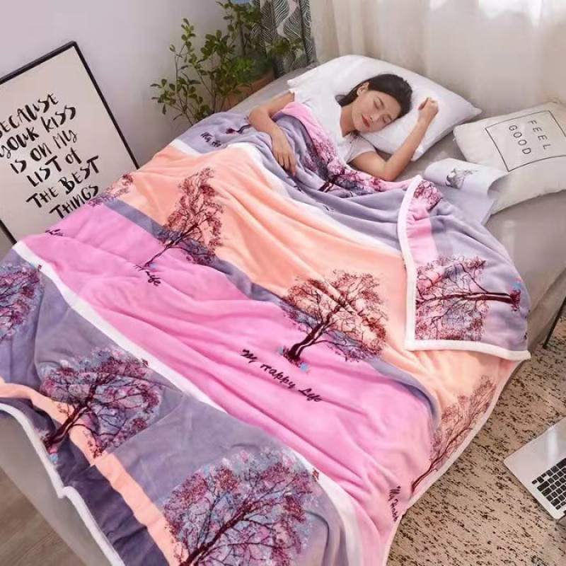 【盖毯床单两用款】法兰绒毛毯四季毯空调被子宿舍单双人毛毯盖毯高清大图