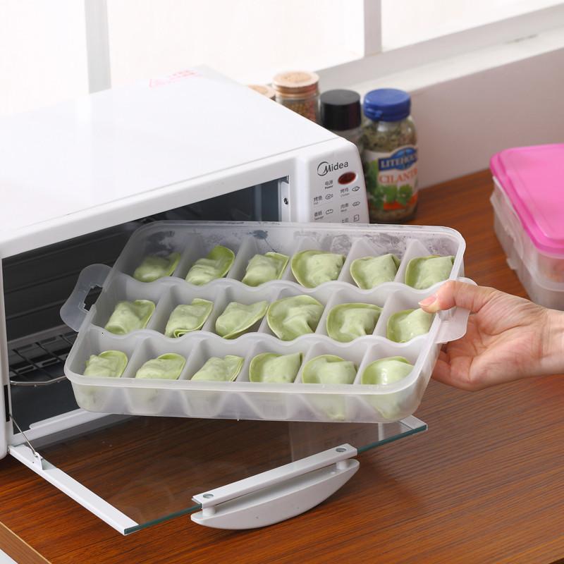 饺子盒冰箱收纳盒冻饺子不粘馄饨盒可微波解冻盒水饺分格托盘家居日用托盘储物盒置物盒整理盒混沌托盘收纳盘