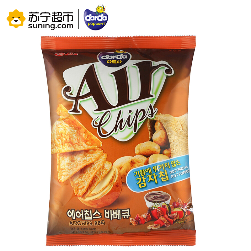 韩国进口 德拉达(Darda) 袋装烧烤味非油炸薯片(膨化食品)63g