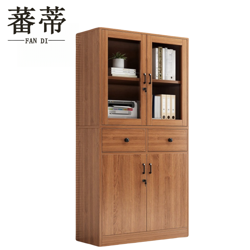 蕃蒂书柜四门二抽台高清大图