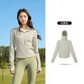 冰美C丨361°防晒衣女夏季新款防紫外线修身收腰原纱运动外套皮肤衣服 牡蛎灰 M