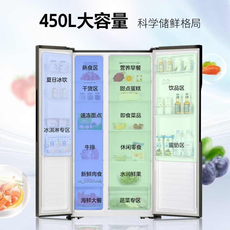 容声(Ronshen)450升变频对开门纤薄嵌入风冷无霜 家用