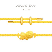 周大福 奶龙系列呼呼大睡足金黄金转运珠女男情侣配绳宝宝周岁 EOR1220