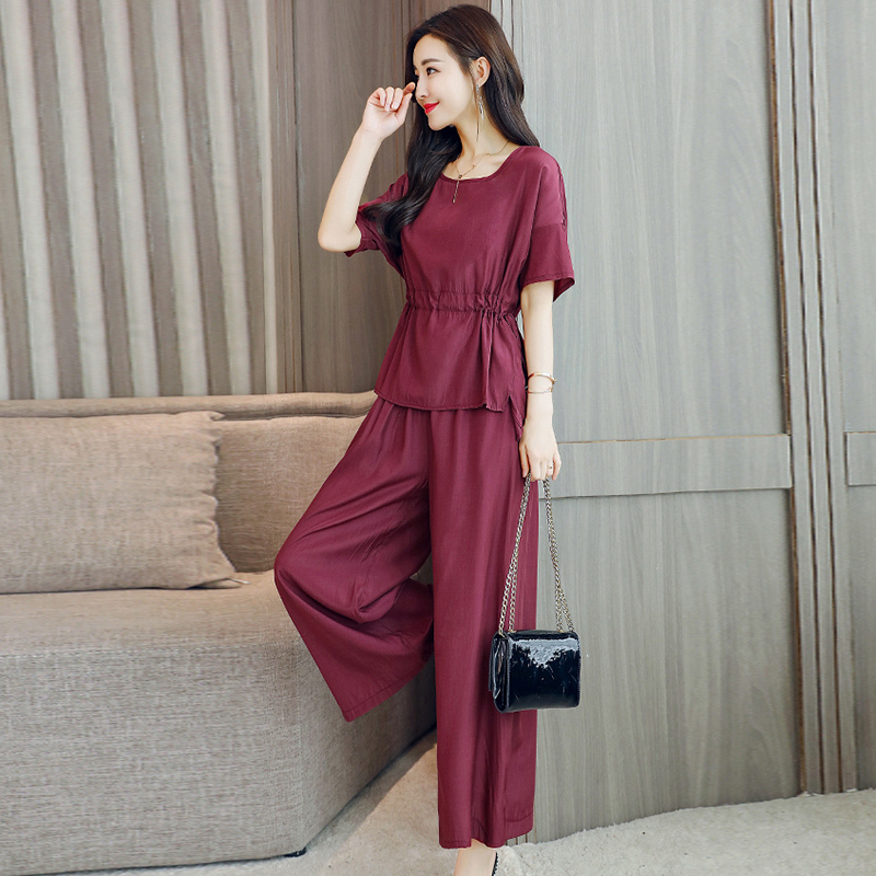 阔腿裤套装女士夏款新品女装时尚宽松气质休闲百搭女神范两件套潮