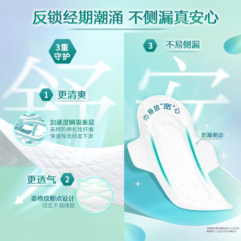 乐而雅(laurier)零触感特薄超长夜用护翼型卫生巾35cm 4片(新老包装随机发放)高清大图