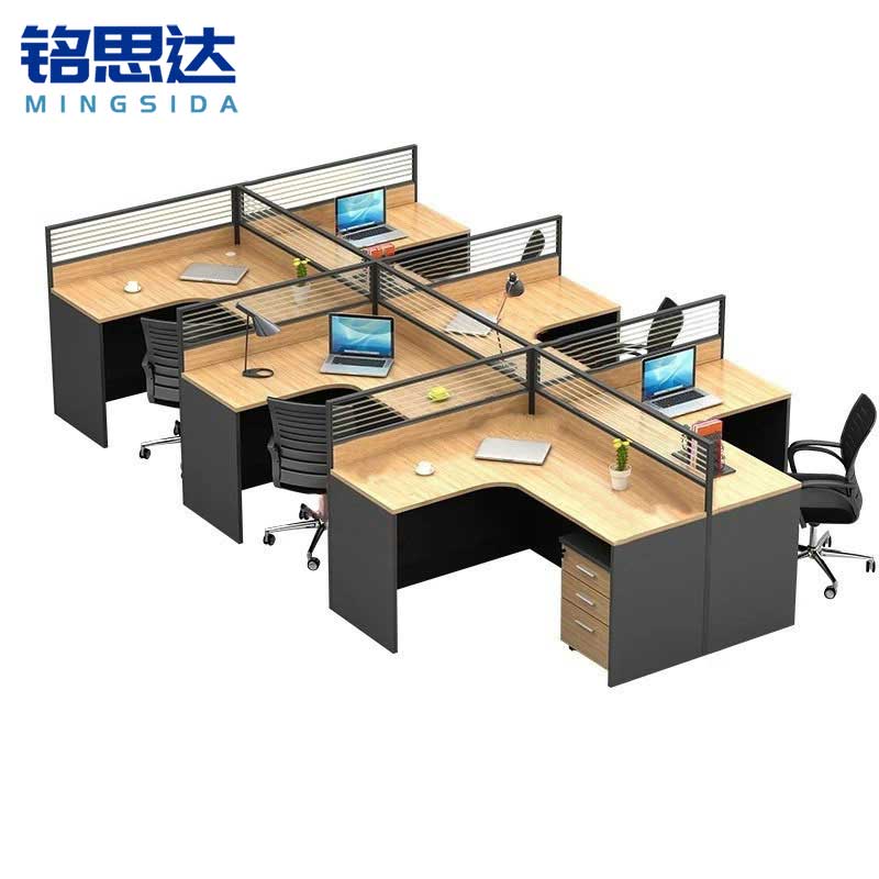 铭思达屏风工位办公桌六人位套高清大图