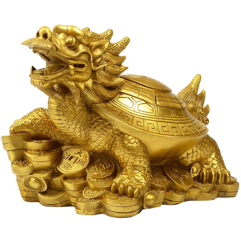美帮汇龙龟摆件 铜龙头龟摆件龙龟帽母子龙龟八卦龙龟家居高清大图