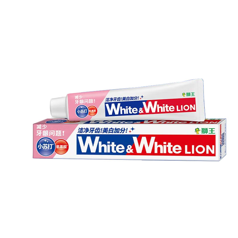 狮王(Lion) WhiteWhite小苏打美白护龈牙膏 沁凉白桃180g 清新口气净白去牙渍