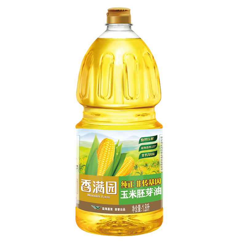 香满园非转基因玉米胚芽油1.8升高清大图