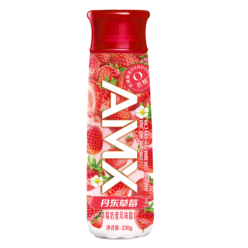 伊利 安慕希AMX丹东草莓奶昔风味酸奶230g*10瓶/箱