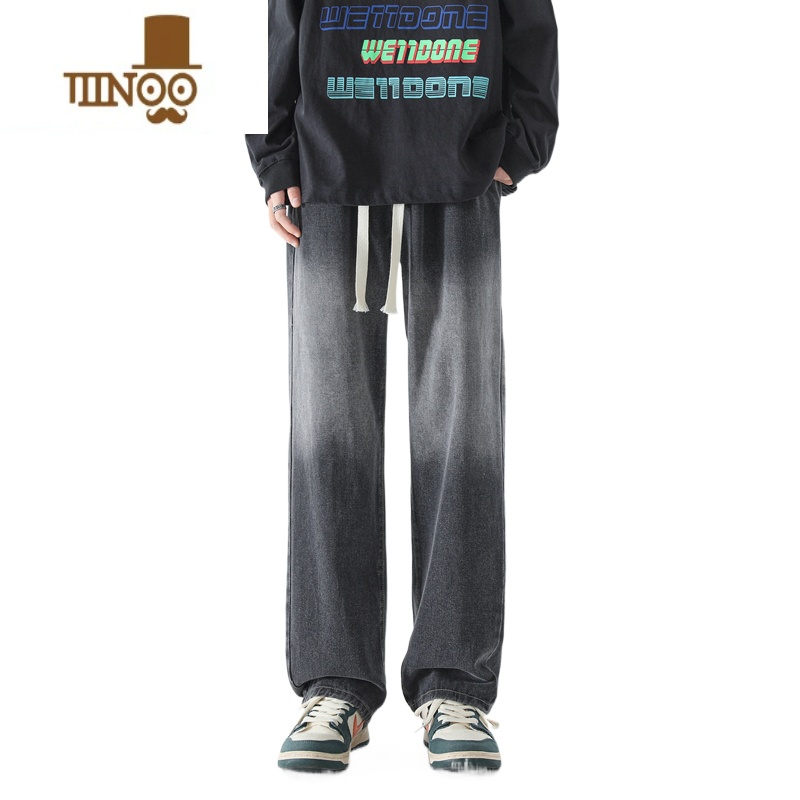 YANXU牛仔裤男夏季薄款宽松直筒裤子男生美式潮牌百搭休闲阔腿长裤高清大图