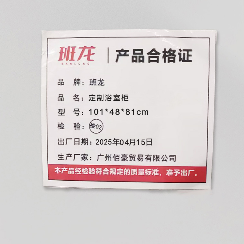 班龙定制浴室柜101*48*81cm台高清大图