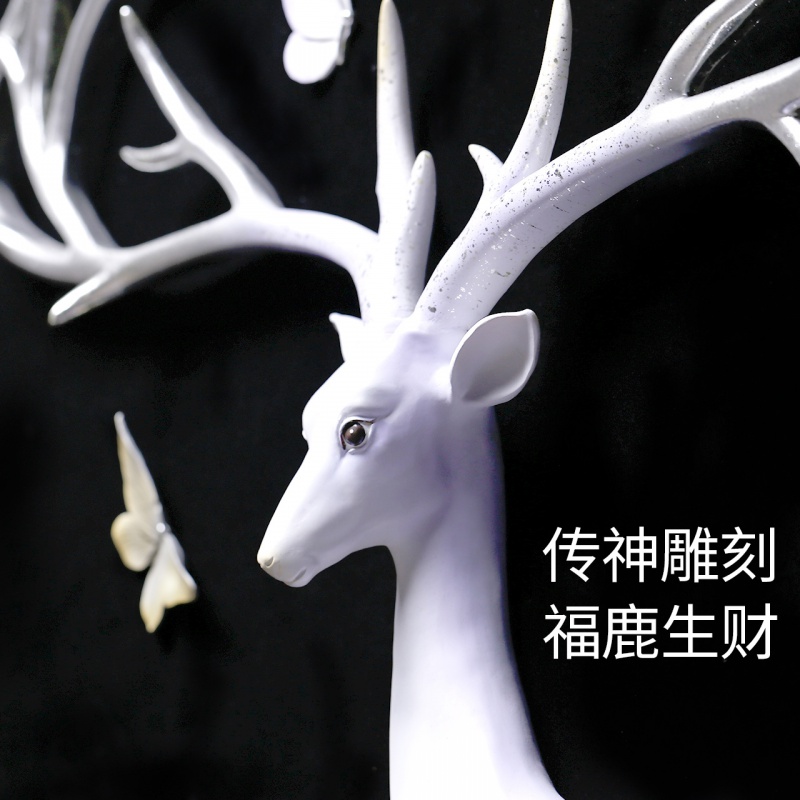 客厅沙发电视墙背景挂件北欧墙面装饰墙壁壁饰创意餐厅家居挂饰鹿 三维工匠 自在心间DIY彩高清大图