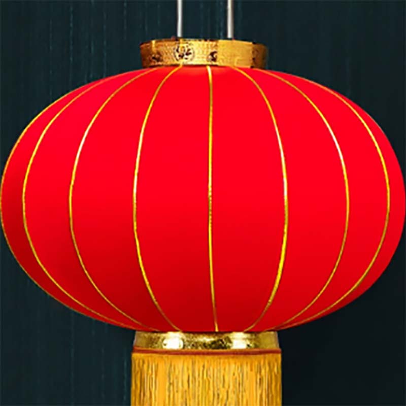 无字金边绒布长杆灯笼一对-80#直径55*高86cm(高度不含杆长)高清大图