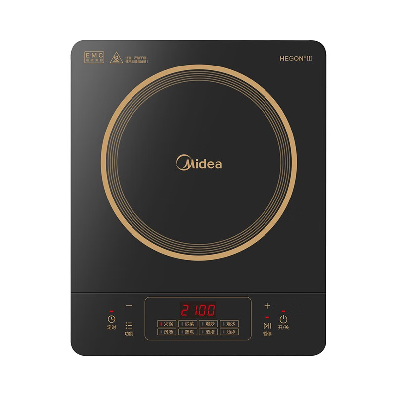 美的(Midea)电磁炉多功能大功率触控黑晶面板耐高温智能定时4D防水 RT21E0105