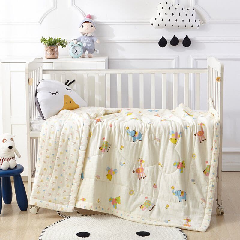 纯棉宝宝婴儿被子夏季120X150薄款儿童夏凉被幼儿园空被午睡熊200x230cm(双人夏被)1.7kg图片