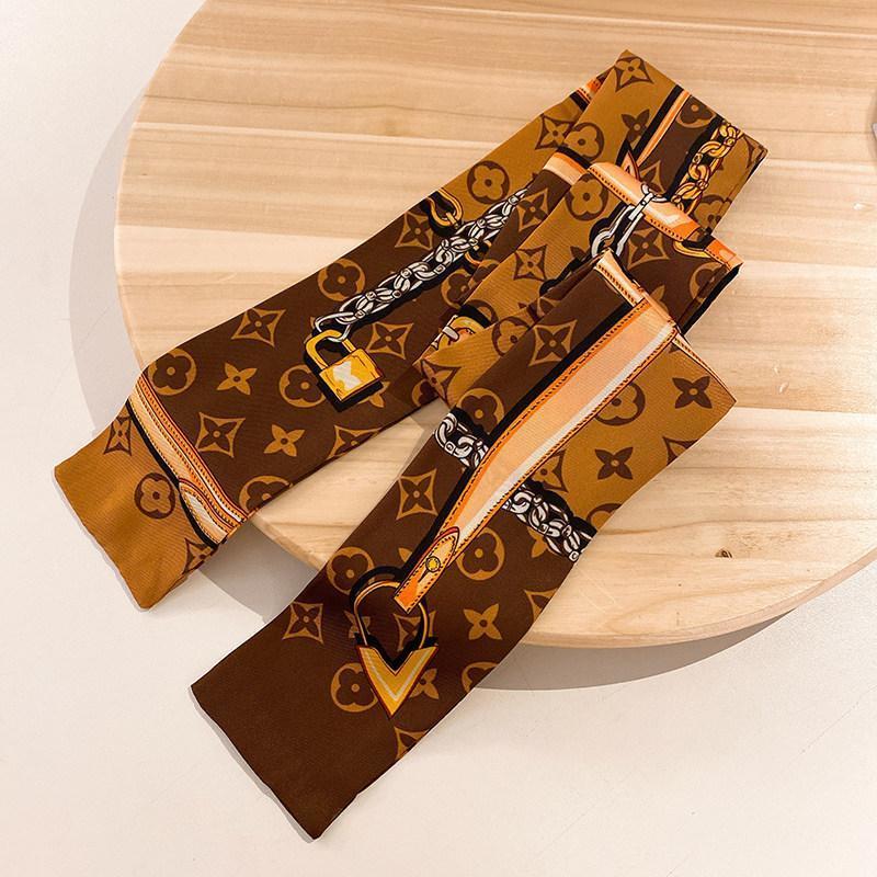 黑色欧阳娜娜同款发带lv丝巾女绑发饰发绳头饰马尾飘带发圈潮