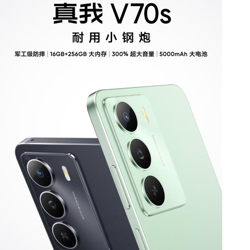 [全新]真我V70s 苍山绿 8GB+256GB 天玑6300 5G 5000毫安大毫安 5G机高清大图