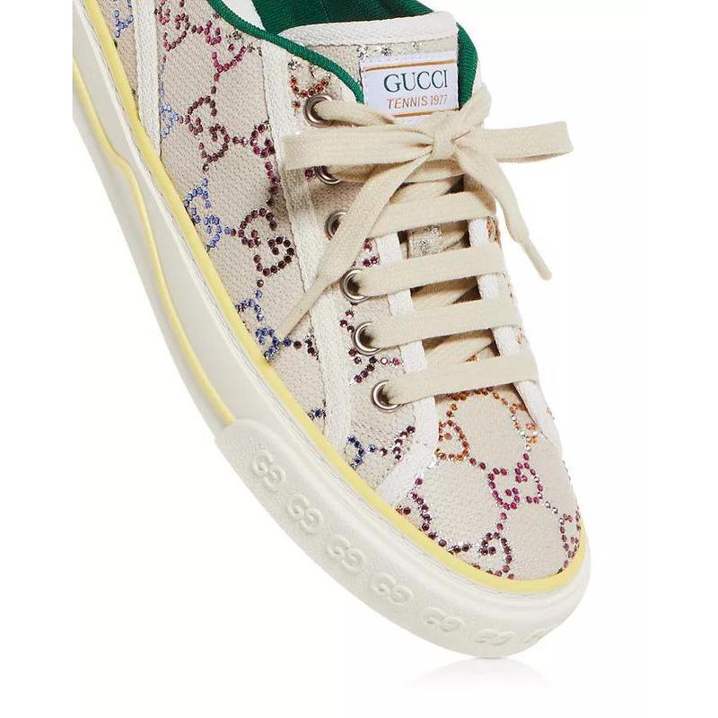 古驰(gucci)女鞋crystal low top sneakers水晶低帮运动鞋运动休闲