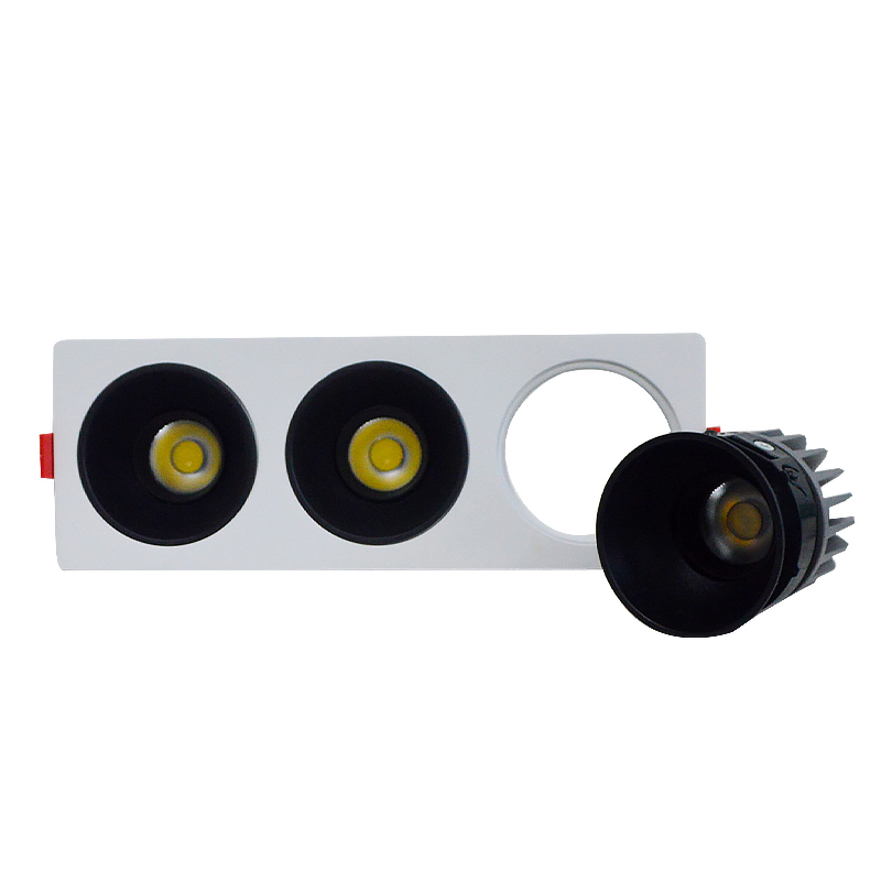 LED射灯 防眩光 嵌入式 三头15W*3 白光高清大图