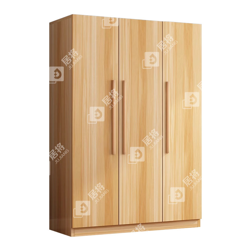 居将 JJ4022321 简约木质衣柜衣服收纳柜 浅胡桃色三门