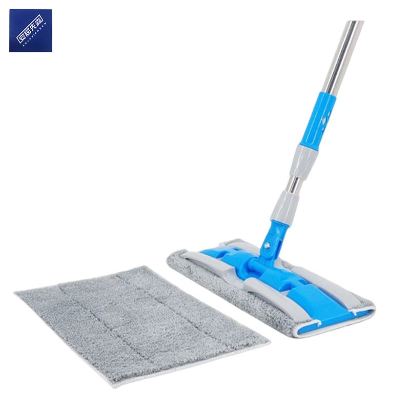 安居先森伸缩杆免手洗平板拖把夹布式拖把地板拖把赠2块布加赠刮刀蓝