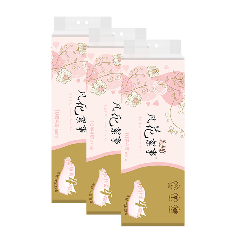 花弄影无芯卷纸4层30卷实惠装卫生纸巾厕纸手纸卷筒纸