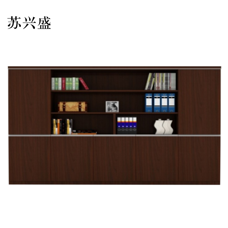 苏兴盛办公室文件柜书柜木质档案柜背景柜2350*400*2000mmA款[工厂现做 7天内发货]