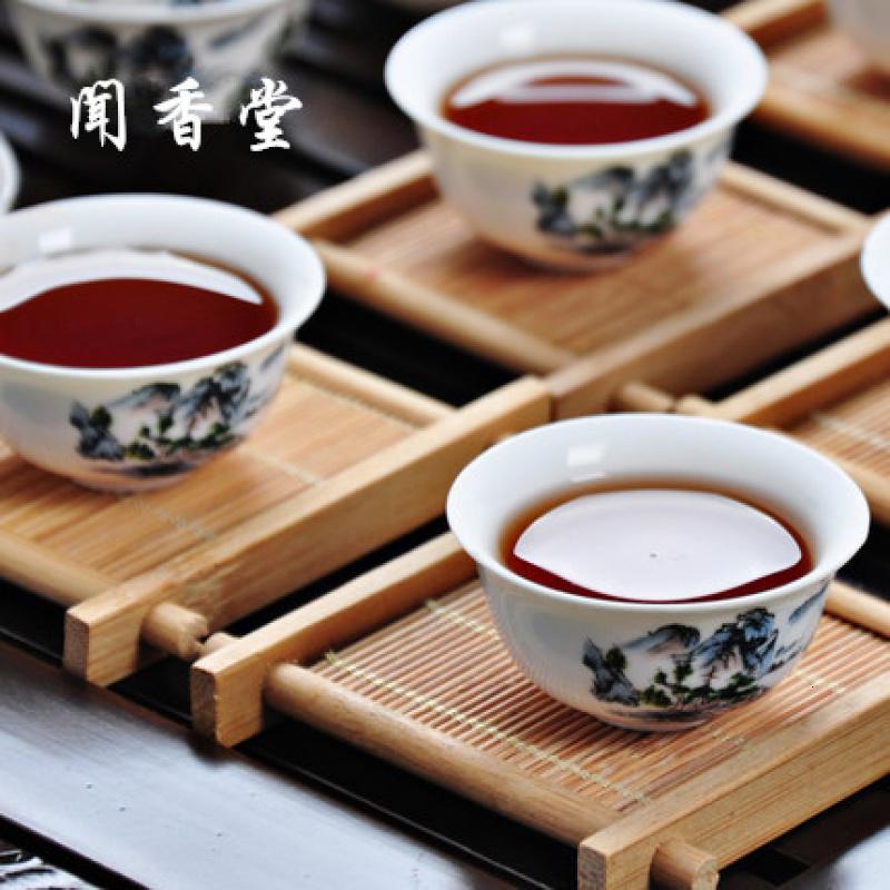 家柏饰(CORATED)精品茶具 方形竹制杯垫井字茶杯杯托竹茶托茶垫 功夫茶具茶道配件高清大图