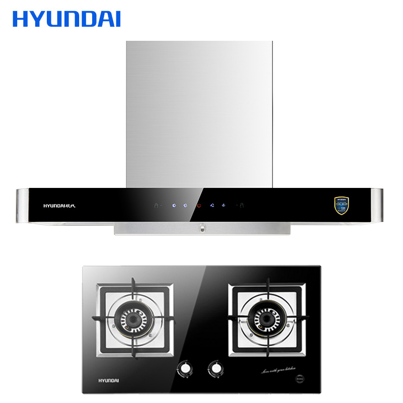 韩国现代(HYUNDAI)烟灶套餐920DS+721 智能体感操控欧式油烟机燃气灶套装 天然气高清大图