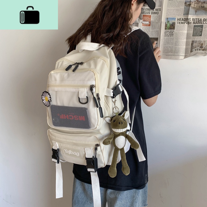 书包女韩版时尚潮流简约大容量旅行背包高中大学生情侣双肩包男NEW LAKE高清大图