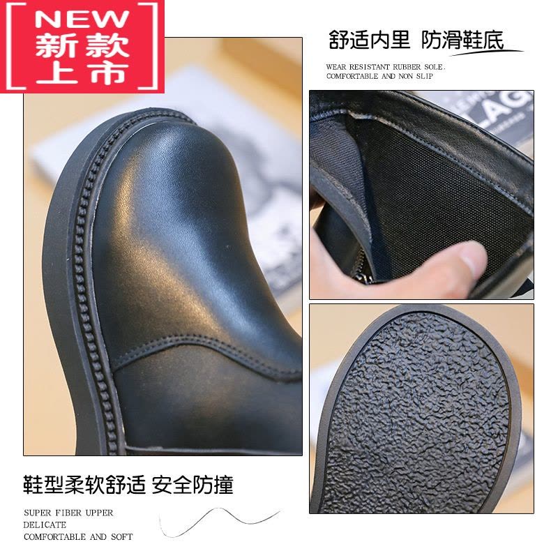 可莉允女童靴子加绒马丁靴2022秋冬季新款儿童公主长靴二棉鞋洋气高筒靴图片