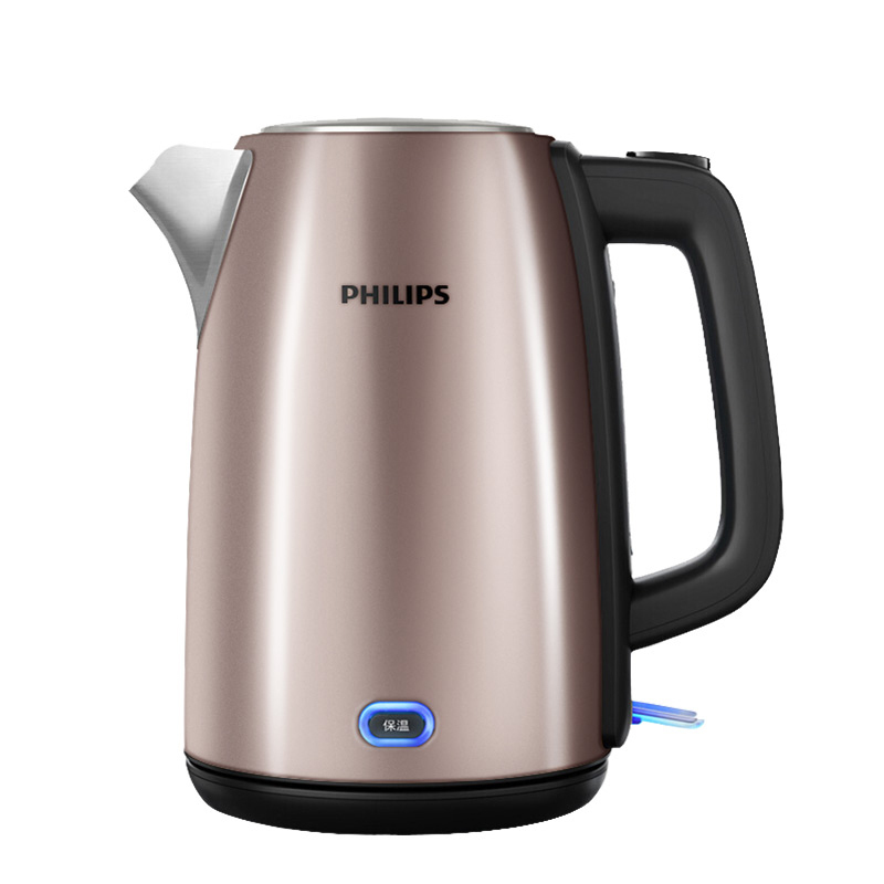 飞利浦(PHILIPS)电水壶热水壶电热水壶不锈钢1.7L防干烧带保温功能 HD9355/88宝马棕