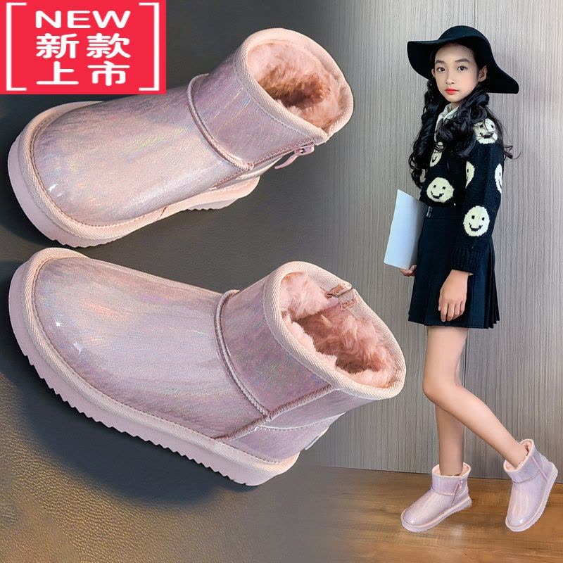 可莉允女童雪地靴2022年新款秋冬季儿童棉鞋加绒加厚女童短靴防水中大童图片