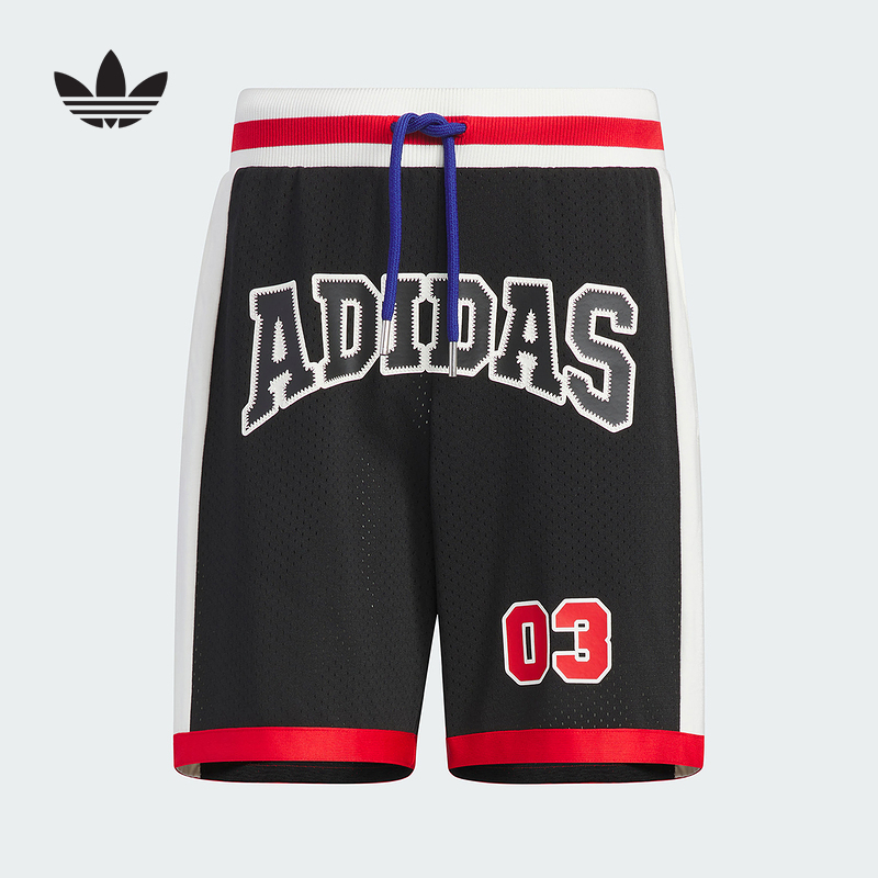 阿迪达斯(adidas)2024中性舒适户外休闲百搭运动中裤短裤JD6398