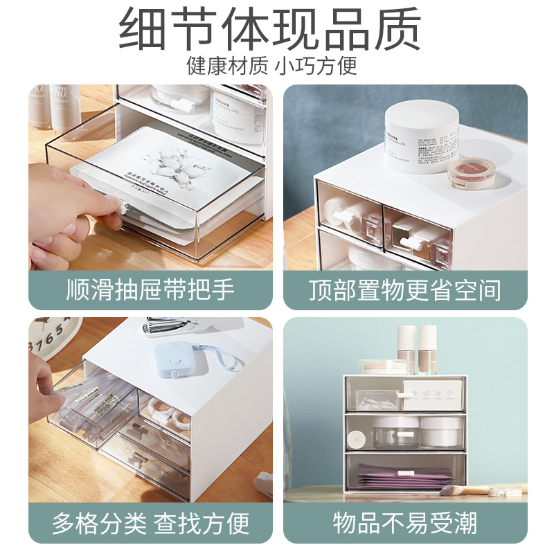 JEKO&JEKO 桌面三层抽屉收纳盒高清大图